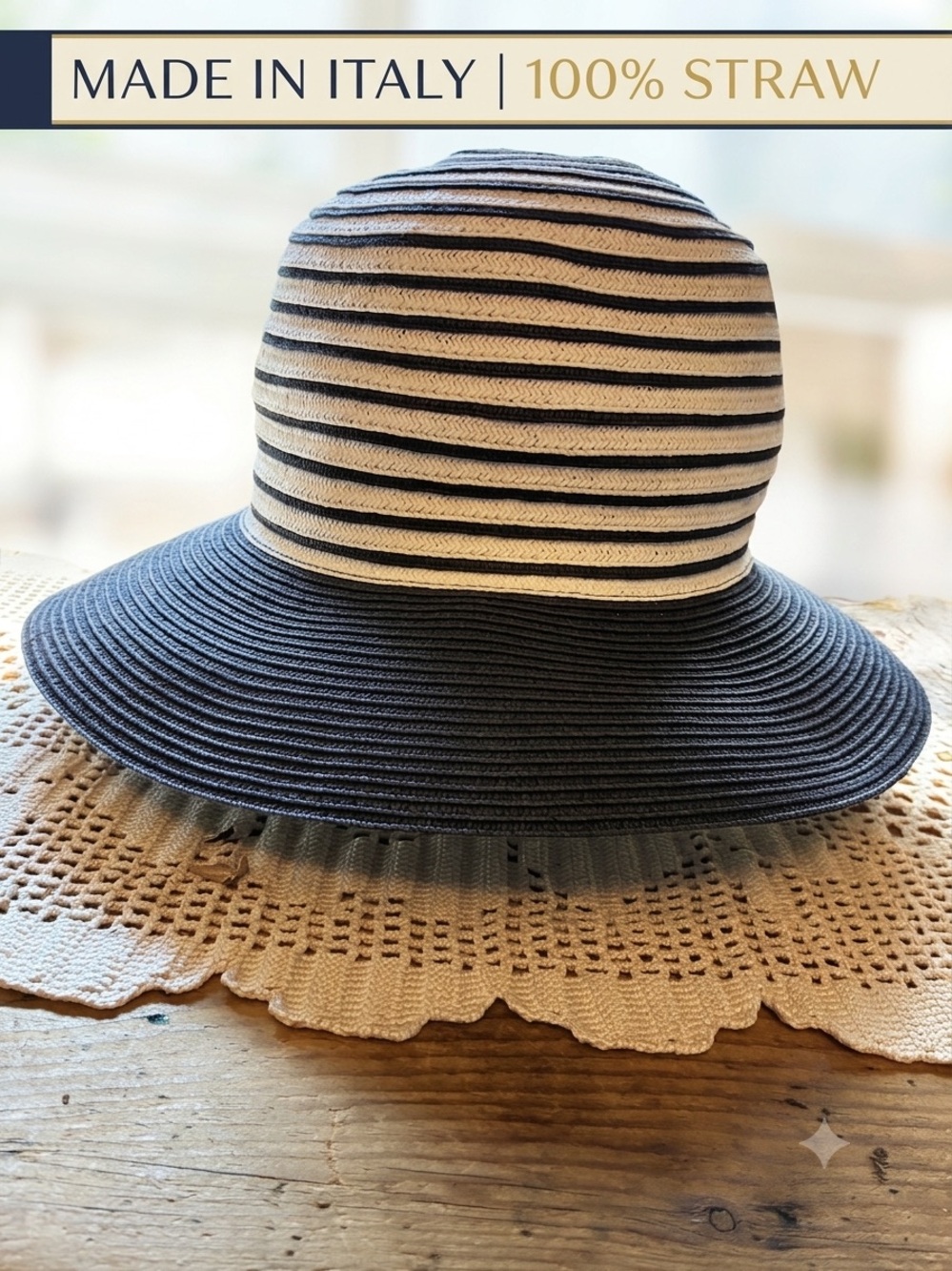 Sun Hat Made in Italy Natural Material